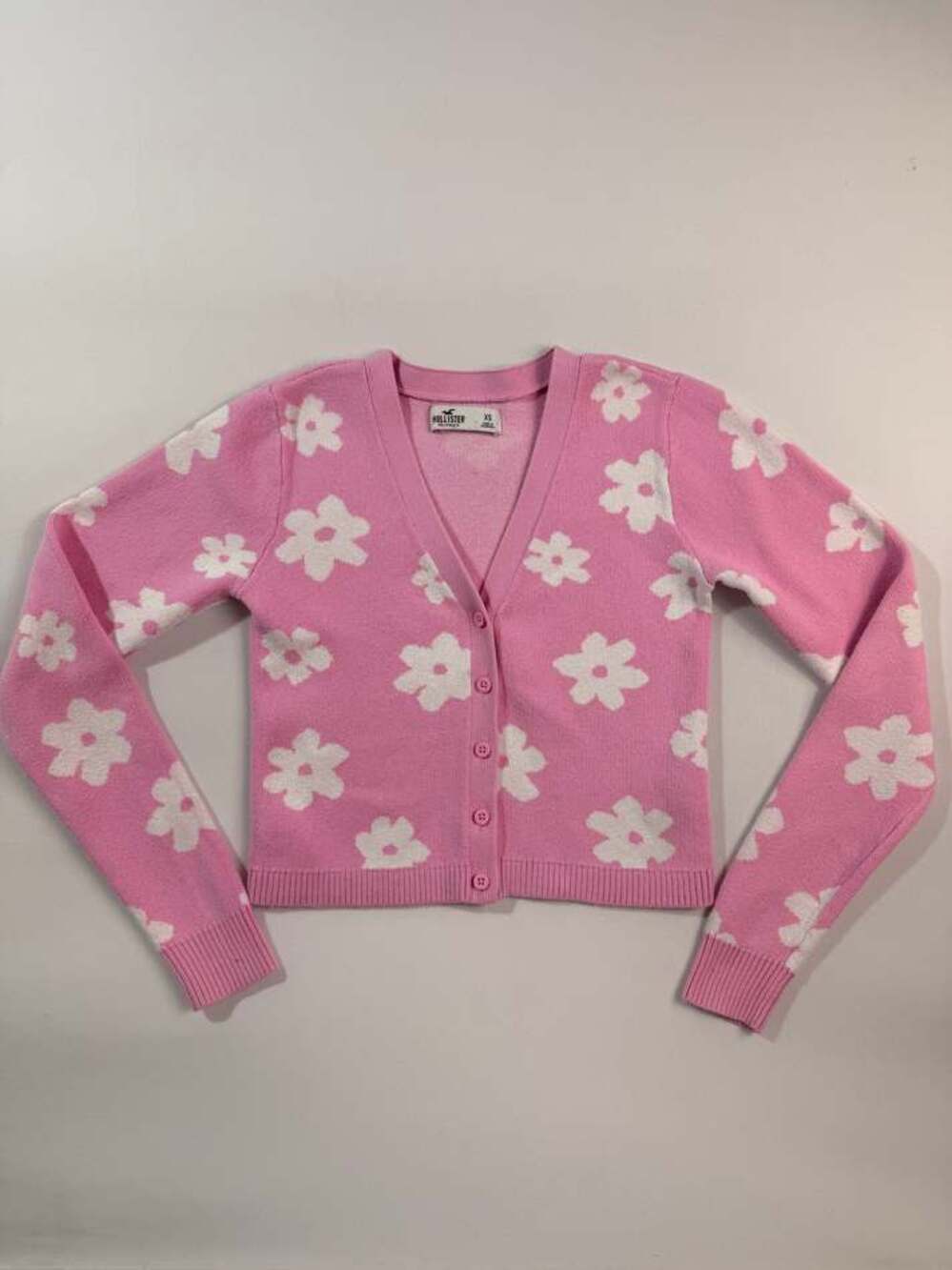 Hollister Pink Floral Cardigan Women's Size XS